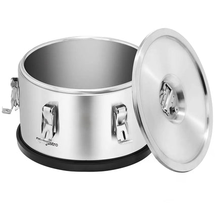 GGM Gastro Stainless Steel Thermos Container - 10L - Height 220mm - with Non-Slip Rubber Base
