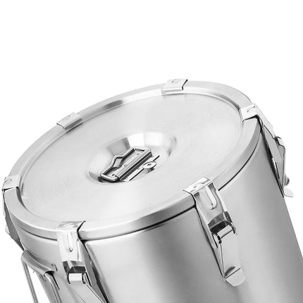 GGM Gastro Stainless Steel Thermos Container - 10L - Height 220mm - with Non-Slip Rubber Base