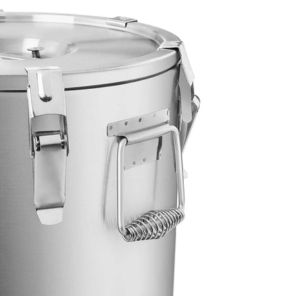 GGM Gastro Stainless Steel Thermos Container - 10L - Height 220mm - with Non-Slip Rubber Base