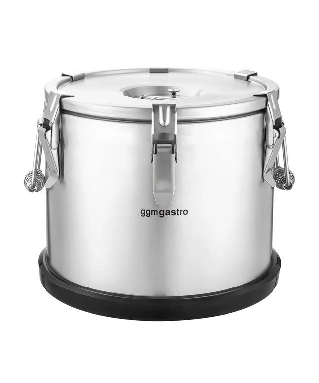 GGM Gastro Stainless Steel Thermos Container - 20L - Height 360mm - with Non-Slip Rubber Base