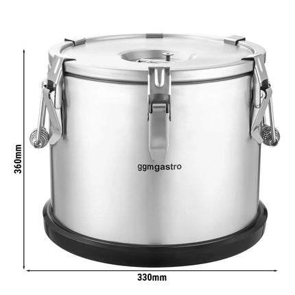GGM Gastro Stainless Steel Thermos Container - 20L - Height 360mm - with Non-Slip Rubber Base