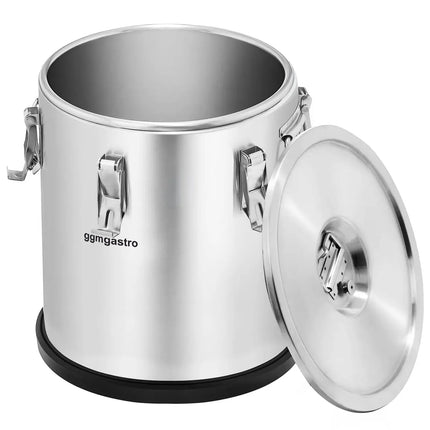 GGM Gastro Stainless Steel Thermos Container - 35L - Height 570mm - with Non-Slip Rubber Base