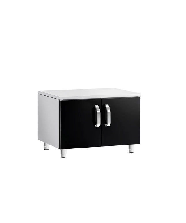GGM Gastro Stainless Steel Undercounter Cabinet - 800x620x587mm - Black doors - 2 doors