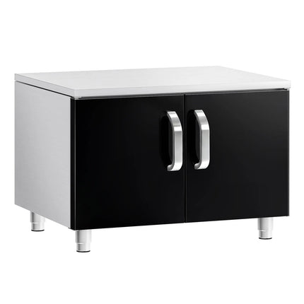 GGM Gastro Stainless Steel Undercounter Cabinet - 800x620x587mm - Black doors - 2 doors