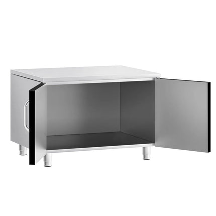 GGM Gastro Stainless Steel Undercounter Cabinet - 800x620x587mm - Black doors - 2 doors