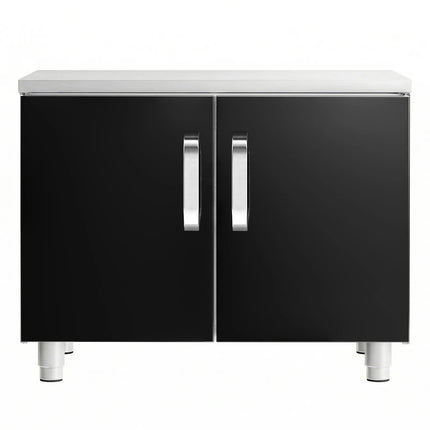 GGM Gastro Stainless Steel Undercounter Cabinet - 800x620x587mm - Black doors - 2 doors