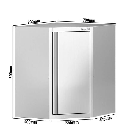GGM Gastro Stainless Steel Wall Cupboard - 700x700x800mm - with Single Hinged Door