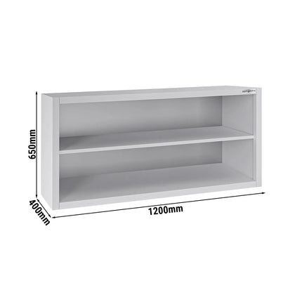 GGM Gastro Stainless Steel Wall Cupboard ECO - 1200x400x650mm - Open Front (no doors)