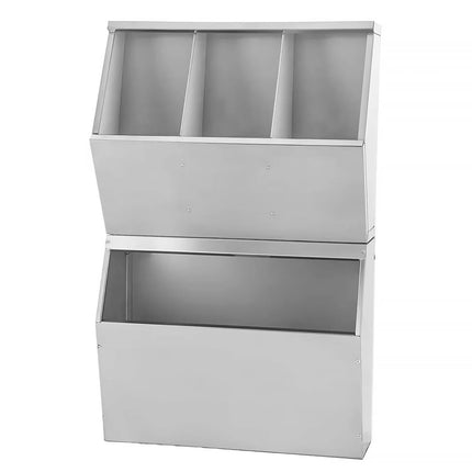 GGM Gastro Stainless Steel Wall Shelf - 500x200mm - with 4 compartments