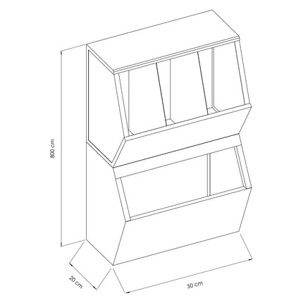 GGM Gastro Stainless Steel Wall Shelf - 500x200mm - with 4 compartments