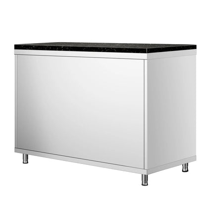 GGM Gastro Stainless Steel Work Cabinet PREMIUM - 1000x600mm - with sliding door - incl. granite worktop