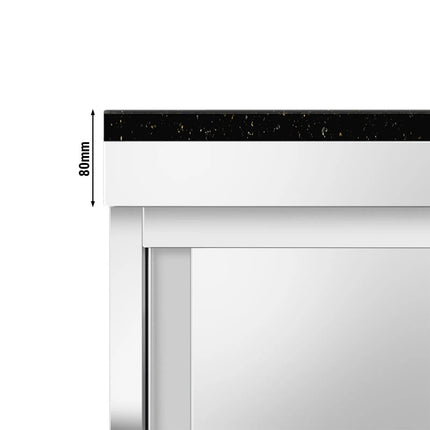 GGM Gastro Stainless Steel Work Cabinet PREMIUM - 1000x600mm - with sliding door - incl. granite worktop