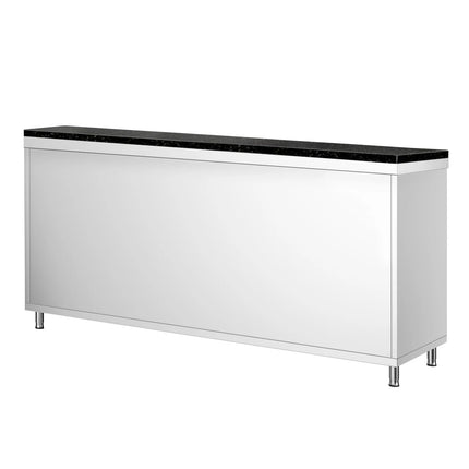 GGM Gastro Stainless Steel Work Cabinet PREMIUM - 1800x700mm - with sliding door - incl. granite worktop