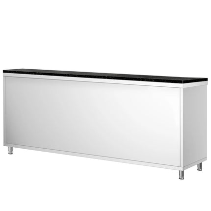 GGM Gastro Stainless Steel Work Cabinet PREMIUM - 2000x800mm - with sliding door - incl. granite worktop