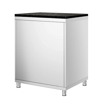 GGM Gastro Stainless Steel Work Cabinet PREMIUM - 600x700mm - with hinged door - incl. granite worktop