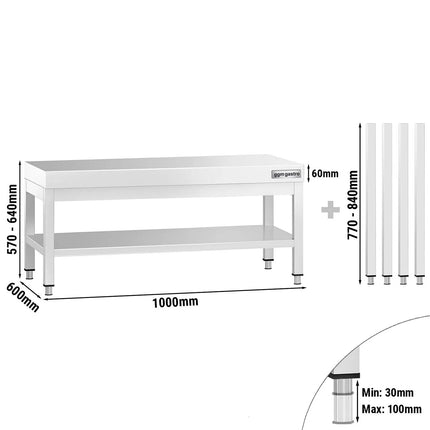 GGM Gastro Stainless Steel Work Table 1000x600mm - with Undershelf