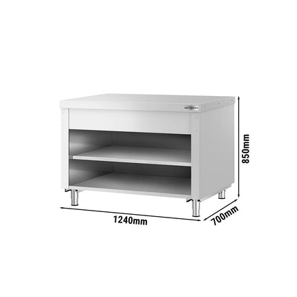 GGM Gastro Stainless Steel Work Table KOPENHAGEN - 1240x700mm - with Undershelf