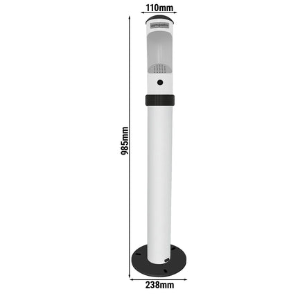 GGM Gastro Standing Ashtray - Smokers’ Pole - Outdoor - Aluminium - White