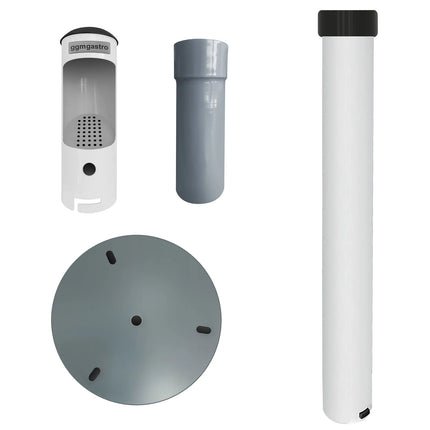 GGM Gastro Standing Ashtray - Smokers’ Pole - Outdoor - Aluminium - White