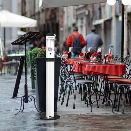 GGM Gastro Standing Ashtray - Smokers’ Pole - Outdoor - Aluminium - White