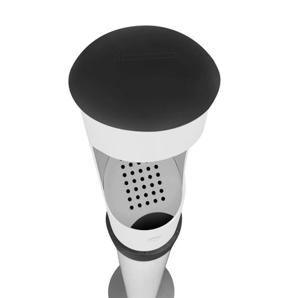 GGM Gastro Standing Ashtray - Smokers’ Pole - Outdoor - Aluminium - White