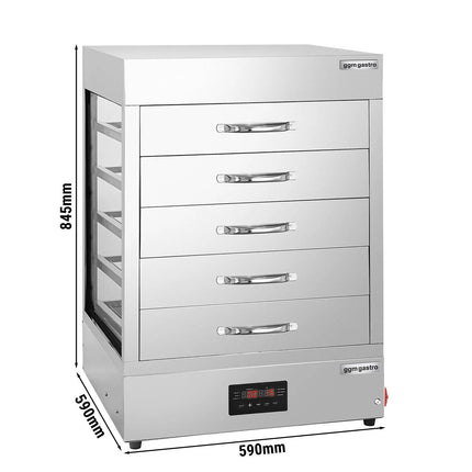 GGM Gastro Steam Cooker / Dumpling Steamer - 2.5kW - Digital - incl. Steamer Cabinet Top with 5 Drawers
