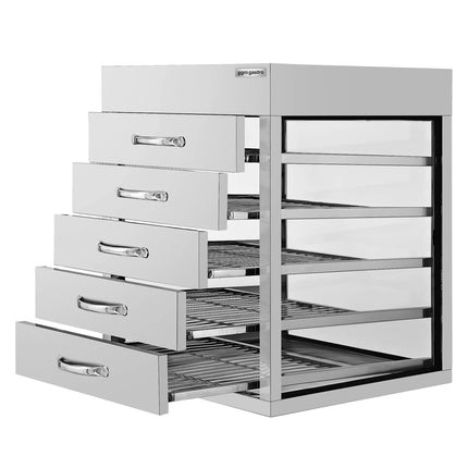 GGM Gastro Steam Cooker / Dumpling Steamer - 2.5kW - Digital - incl. Steamer Cabinet Top with 5 Drawers