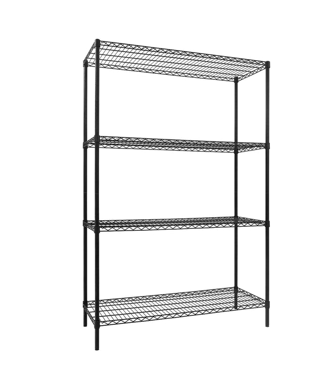 GGM Gastro Steel Wire Shelving Unit - 1200x450mm - 4 shelves - Black