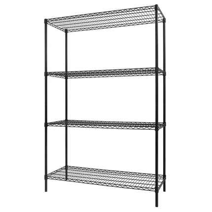 GGM Gastro Steel Wire Shelving Unit - 1200x450mm - 4 shelves - Black