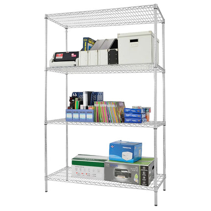 GGM Gastro Steel Wire Shelving Unit - 1200x450mm - 4 shelves - Chrome