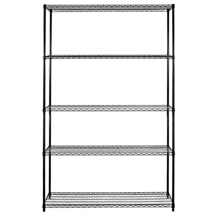 GGM Gastro Steel Wire Shelving Unit - 1200x450mm - 5 shelves - Black