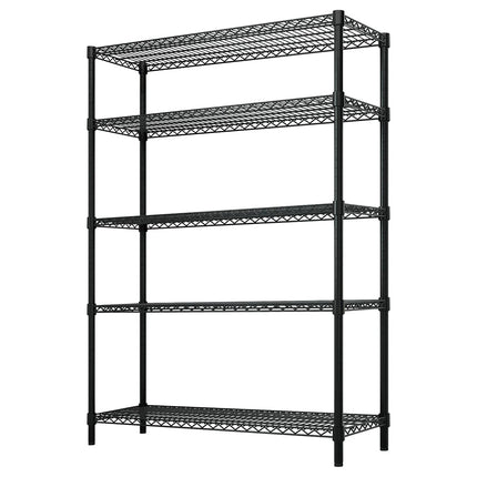 GGM Gastro Steel Wire Shelving Unit - 1200x450mm - 5 shelves - Black