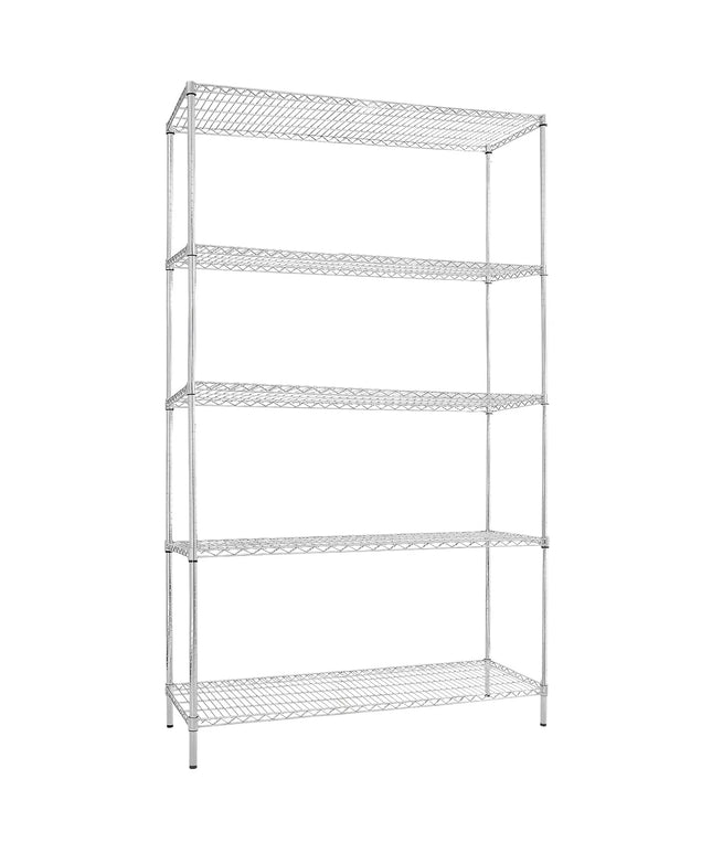 GGM Gastro Steel Wire Shelving Unit - 1200x450mm - 5 shelves - Chrome