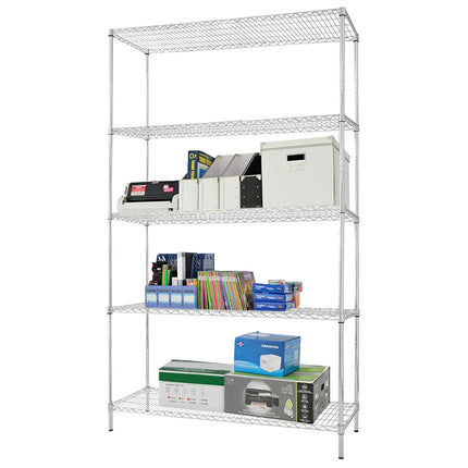 GGM Gastro Steel Wire Shelving Unit - 1200x450mm - 5 shelves - Chrome