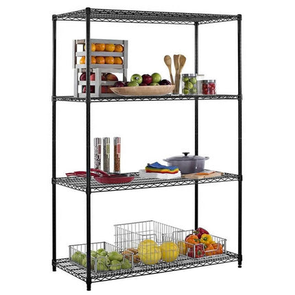 GGM Gastro Steel Wire Shelving Unit - 900x450mm - 4 shelves - Black