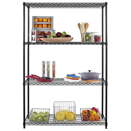GGM Gastro Steel Wire Shelving Unit - 900x450mm - 4 shelves - Black