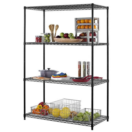 GGM Gastro Steel Wire Shelving Unit - 900x450mm - 4 shelves - Black
