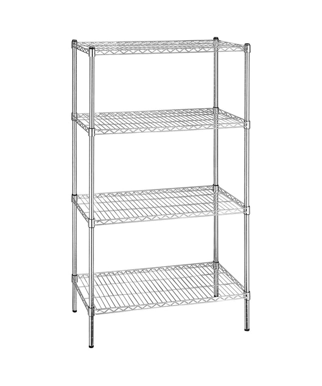 GGM Gastro Steel Wire Shelving Unit - 900x450mm - 4 shelves - Chrome