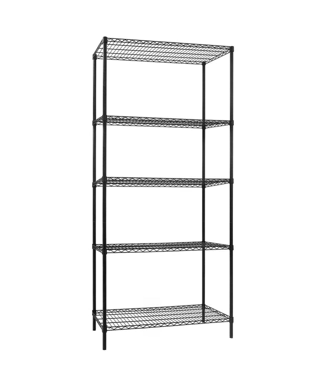 GGM Gastro Steel Wire Shelving Unit - 900x450mm - 5 shelves - Black