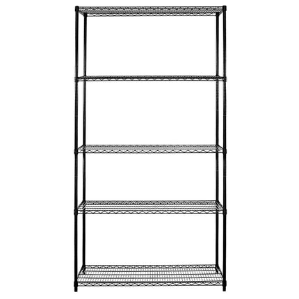 GGM Gastro Steel Wire Shelving Unit - 900x450mm - 5 shelves - Black