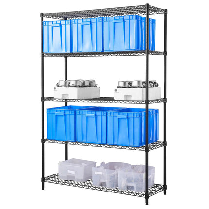 GGM Gastro Steel Wire Shelving Unit - 900x450mm - 5 shelves - Black