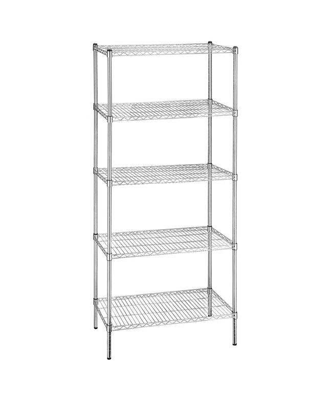 GGM Gastro Steel Wire Shelving Unit - 900x450mm - 5 shelves - Chrome