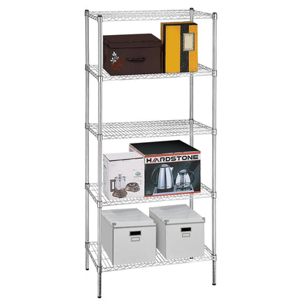 GGM Gastro Steel Wire Shelving Unit - 900x450mm - 5 shelves - Chrome