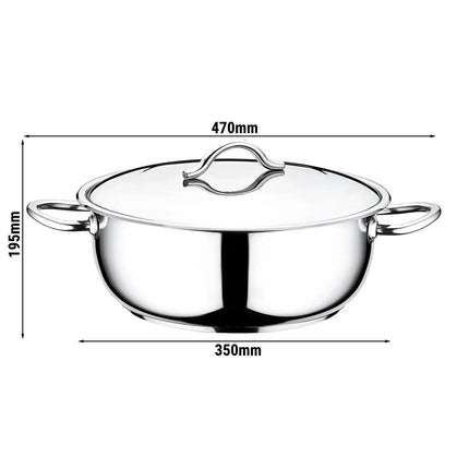 GGM Gastro Stock Pot - Stainless Steel - 10.4L - Ø 340mm - Height: 120mm - incl. Lid