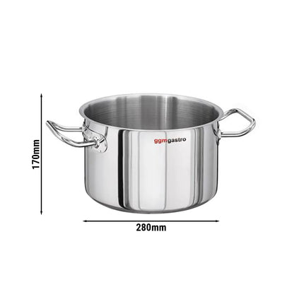 GGM Gastro Stock Pot - Stainless Steel - 11L - Ø 280mm - Height: 170mm