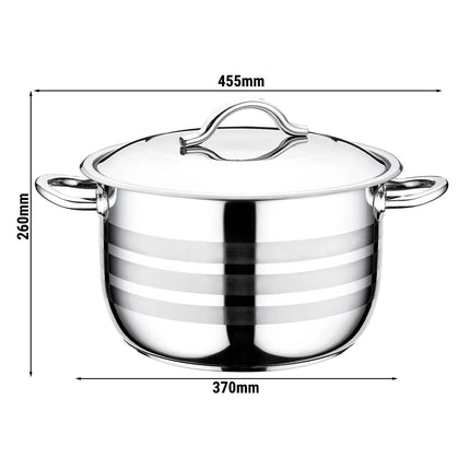 GGM Gastro Stock Pot - Stainless Steel - 18.6L - Ø 340mm - Height: 260mm - incl. Lid