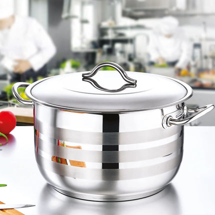 GGM Gastro Stock Pot - Stainless Steel - 27.8L - Ø 400mm - Height: 300mm - incl. Lid - 420x500x300mm