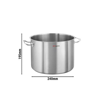 GGM Gastro Stock Pot - Stainless Steel - 8.8L - Ø 240mm - Height: 195mm