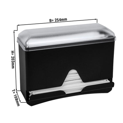 GGM Gastro Straw Dispenser (for 250 Straws) - One-Sided Dispensing - Polystyrene - 254x108x203mm - Black | Straw Dispenser