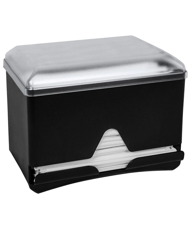 GGM Gastro Straw Dispenser (for 500 Straws) - Two-Sided Dispensing - Polystyrene - 254x200x203mm - Black - incl. Removable Lid
